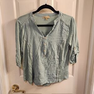 Democracy top light blue/denim like size small